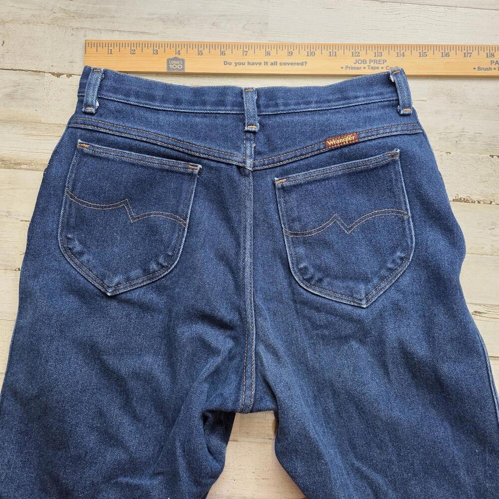 Vintage 70s Wrangler Jeans Women No Fault Denim High Waist MOM 14x32 Fits 28" - Picture 7 of 10